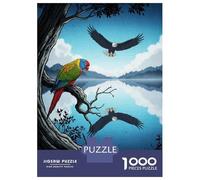 Rompecabezas para Adolescentes De 1000 Piezas Parrot and Eagles Lake Rompecabezas para Adultos Juego De Ingenio para Mejorar La Memoria Actividades Divertidas En Casa 52x38cm/1000pcs