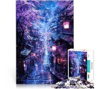 Rompecabezas para Adolescentes de 1000 Piezas Pasaje de Sakura Iluminado por la Luna Juegos Divertidos Juego de desafío único 52x38cm