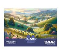 Rompecabezas para Adolescentes De 1000 Piezas Pastoral Scene with Sheep Rompecabezas para Adultos Juguete Decoración De Pared Carrera De Velocidad Manual Desafío Educativo 38x26cm/1000pcs