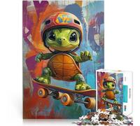 Rompecabezas para Adolescentes de 1000 Piezas Patineta de Tortuga Juguete de desafío de Juego Educativo Cumpleaños 50x70cm