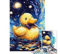 Rompecabezas para Adolescentes de 1000 Piezas Pato en la Noche Estrellada Actividades Divertidas para Pintar en casa Un desafío difícil Juguetes antiestrés para Mayores de 14 años Juego 38x52cm