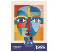 Rompecabezas para Adolescentes De 1000 Piezas Paul Klee Colorful Face Rompecabezas para Adultos Juegos Familiares Alivia El Estrés Regalos De Cumpleaños Y Únicos 38x26cm/1000pcs