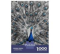 Rompecabezas para Adolescentes De 1000 Piezas Peacock Painting with Blue Accents Rompecabezas para Adultos Juego De Ingenio Regalos para Mujeres Desafiante De Completar 70x50cm/1000pcs