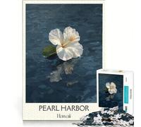 Rompecabezas para Adolescentes de 1000 Piezas Pearl Harbor Oʻahu Hibiscus, Juego práctico, difícil y desafiante, Regalo de Juego desafiante 38x26cm