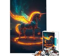 Rompecabezas para Adolescentes de 1000 Piezas Pegaso Ardiente Un desafío Educativo Divertido y entretenido Juegos relajantes para Mayores de 14 años Juego de Rompecabezas Disponible (50x75cm)