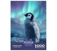 Rompecabezas para Adolescentes De 1000 Piezas Penguin Chick Under Aurora Borealis Rompecabezas para Adultos Juguetes Antiestrés Decoración De Pared Interacción Entre Padres E Hijos 70x50cm/1000pcs