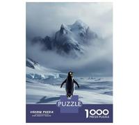 Rompecabezas Para Adolescentes De 1000 Piezas Penguin in Antarctica with Mountain Backdrop Rompecabezas Para Adultos Juguete Decoración De Pared Regalo De Cumpleaños Juego Desafiante Regalos 38x26cm/1