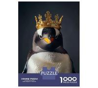 Rompecabezas para Adolescentes De 1000 Piezas Penguin King Rompecabezas para Adultos Juego De Ingenio Decoración De Pared Regalos para Reducir El Estrés 70x50cm/1000pcs