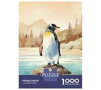 Rompecabezas para Adolescentes De 1000 Piezas Penguin on Rock Rompecabezas para Adultos Juego De Ingenio Patrón De Ensamblaje Cumpleaños Y Navidad 52x38cm/1000pcs