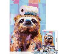 Rompecabezas para Adolescentes de 1000 Piezas: Perezoso con Papel higiénico en la Cabeza Juguetes antiestrés Grandes Regalos y Juguetes Juego Familiar Entrena tu Cerebro y Tus Manos tamaño 38x52cm