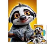 Rompecabezas para Adolescentes de 1000 Piezas Perezoso de Dibujos Animados en una Rama con una Sonrisa Un Reto para completar Juegos educativos para Toda la Familia a Partir de 14 años (38x26cm)