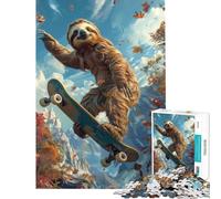 Rompecabezas para Adolescentes de 1000 Piezas Perezoso patinando Juguetes educativos para Aprender Juego práctico de análisis y lógica Ideas de Regalo (Tamaño 50x75cm)