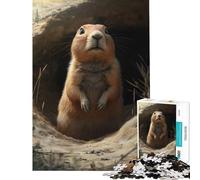 Rompecabezas para Adolescentes de 1000 Piezas Perro de la Pradera Curioso Ideal para cumpleaños y Navidad Decoración Juego práctico para Mayores de 14 años 38x26cm