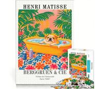 Rompecabezas para Adolescentes de 1000 Piezas Perro en la bañera al Estilo Henri Matisse Juego Educativo decoración de Pared cumpleaños y Navidad 50x75cm