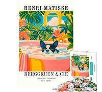 Rompecabezas para Adolescentes de 1000 Piezas Perro en la bañera de Henri Matisse Juego desafiante Juguete para ejercitar la Mente Difícil Excelentes Regalos y Juguetes (tamaño 50x75cm)
