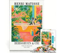 Rompecabezas para Adolescentes de 1000 Piezas Perro en la bañera Obra de Henri Matisse Juego Educativo decoración Ideal para añadir a la Lista de Deseos de Papá Noel 38x26cm