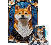 Rompecabezas para Adolescentes de 1000 Piezas Perro Shiba Inu Arte Kintsugi Rompecabezas para Adolescentes Juego de ingenio Regalo para Mujeres difícil y desafiante (tamaño 50x75cm)