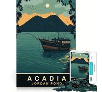 Rompecabezas para Adolescentes de 1000 Piezas Pesca en el Estanque Jordan Juego de Ajuste preciso,Que estimula la Mente y estimula el Tiempo Libre (50x75cm)