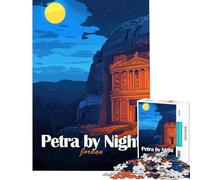 Rompecabezas para Adolescentes de 1000 Piezas Petra de Noche Jordania Juego Imposible Juguetes educativos Excelentes Regalos para los Amantes de los Juegos y para aliviar el estrés tamaño 38x26cm