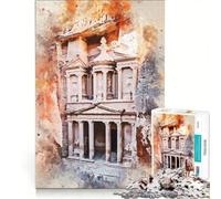 Rompecabezas para Adolescentes de 1000 Piezas Petra Treasury Jordan Juguete Educativo Mejora la Memoria con póster y Hoja de Preguntas a Juego 50x75cm