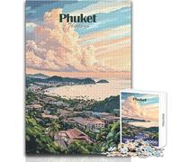 Rompecabezas para Adolescentes de 1000 Piezas, Phuket, Tailandia, Atardecer, análisis práctico de Juegos y lógica, Regalo de cumpleaños (38x52cm)
