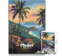 Rompecabezas para Adolescentes de 1000 Piezas, Phuket, Tailandia, Atardecer, Juego Educativo, Regalo de cumpleaños para Mujeres, tamaño 38x52cm
