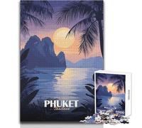 Rompecabezas para Adolescentes de 1000 Piezas, Phuket, Tailandia, Isla Tropical, Atardecer, Juegos Familiares, desafío difícil, Juguete Educativo, tamaño 38x52cm
