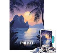 Rompecabezas para Adolescentes de 1000 Piezas Phuket Tailandia Isla Tropical Puesta de Sol Juego Familiar Juguetes educativos Regalos para Mujeres y Hombres para Toda la Familia (tamaño 38x52cm)