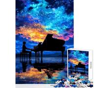 Rompecabezas para Adolescentes de 1000 Piezas Piano bajo Cielo Estrellado Juguete Educativo Regalo Divertido Juego Imposible para Mejorar el Amor en Pareja tamaño 38x26cm