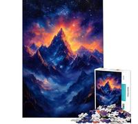 Rompecabezas para Adolescentes de 1000 Piezas Pico de montaña Estrellado desafiante para completar Regalo de cumpleaños decoración del hogar Juguetes para Mayores de 14 años (38x26cm)