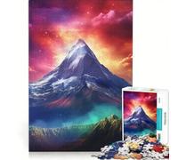 Rompecabezas para Adolescentes de 1000 Piezas Picos de Grandeza Juegos educativos decoración de Pared con póster y Hoja de Preguntas a Juego 50x75cm