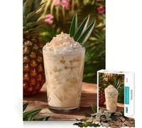 Rompecabezas para Adolescentes de 1000 Piezas piña Tropical Bebida de Coco Naturaleza Muerta Corte preciso diversión resolución de Problemas diversión relajación Tiempo de diversión exhibición