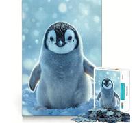 Rompecabezas para Adolescentes de 1000 Piezas Pingüino bebé paseando por la Nieve,articulaciones Suaves,Juguete Divertido para desarrollar el Cerebro,Juego Relajante,Regalo Divertido para cumpleaños