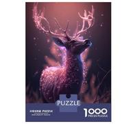 Rompecabezas para Adolescentes De 1000 Piezas Pink Fantasy Deer Glow Rompecabezas para Adultos Juegos Divertidos Decoración De Pared 52x38cm/1000pcs