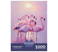 Rompecabezas para Adolescentes De 1000 Piezas Pink Flamingos at Dawn Rompecabezas para Adolescentes Juegos Relajantes para La Diversión Familiar Juego Desafiante Regalos 70x50cm/1000pcs
