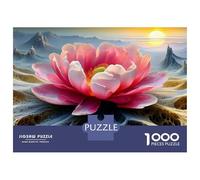 Rompecabezas para Adolescentes De 1000 Piezas Pink Flower in Desert Landscape Rompecabezas para Adultos Juegos Divertidos Decoración De Pared 70x50cm/1000pcs