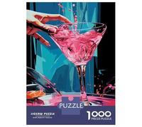 Rompecabezas para Adolescentes De 1000 Piezas Pink Martini Cocktail Art Print Rompecabezas para Adolescentes Juegos Relajantes Decoración Perfecta Regalos De Cumpleaños Y Únicos 38x26cm/1000pcs