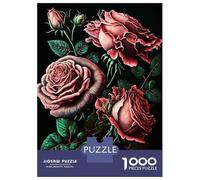 Rompecabezas para Adolescentes De 1000 Piezas Pink Roses Rompecabezas Juguetes Antiestrés Mejora La Memoria Oferta como Regalo para Toda La Familia 38x26cm/1000pcs