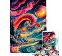 Rompecabezas para Adolescentes de 1000 Piezas Pintando el Mundo Rosa Rompecabezas para Adultos Juguetes DIY Decoración (Tamaño 38x52cm)