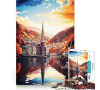 Rompecabezas para Adolescentes de 1000 Piezas,Pintura al óleo de Bergen,Ajuste, Arte,Juego cognitivo,Regalo,Juego Lento,Regalo de Arte navideño (50x75cm)