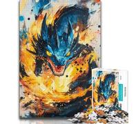 Rompecabezas para Adolescentes de 1000 Piezas Pintura al óleo de dragón Rompecabezas para Adultos Juguete Educativo Intelectual descompresor Regalo de cumpleaños 38x26cm