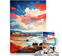 Rompecabezas para Adolescentes de 1000 Piezas Pintura al óleo de Las Hébridas Exteriores Juego Intelectual de Juguete Mejorar la Memoria 38x26cm