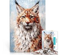 Rompecabezas para Adolescentes de 1000 Piezas Pintura de Lince de Paleta Juegos Divertidos Juego Educativo para cumpleaños y Navidad. 50x70cm