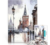Rompecabezas para Adolescentes de 1000 Piezas Pintura de Moscú, Rusia desafío Educativo Actividades Divertidas en casa, Regalos de cumpleaños, Regalos de Viaje, 75x50cm