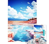 Rompecabezas para Adolescentes de 1000 Piezas Pintura de Pamukkale Denizli Juego de ingenio Educativo Juguete de desafío Regalo de cumpleaños Ideal para Parejas (tamaño 50x75cm)