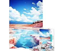 Rompecabezas para Adolescentes de 1000 Piezas Pintura de Pamukkale Denizli Juguetes educativos Juego práctico Actividades Familiares Regalo de cumpleaños (tamaño 38x52cm)