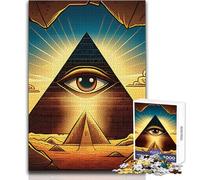 Rompecabezas para Adolescentes de 1000 Piezas, pirámide del Ojo Que Todo lo ve, Juego desafiante, Juguetes para familias, Juguete Educativo, tamaño 38x26cm