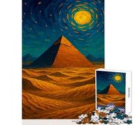 Rompecabezas para Adolescentes de 1000 Piezas pirámide egipcia bajo un Cielo Estrellado Juguete para decoración de Pared Ideas de Regalo Juego de ingenio Mejora el Amor Entre Parejas tamaño 50x75cm