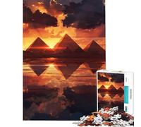 Rompecabezas para Adolescentes de 1000 Piezas Pirámides al Atardecer Juegos relajantes y adictivos para Cultivar la Paciencia Regalos de cumpleaños para la diversión Familiar (Tamaño 38x26cm)