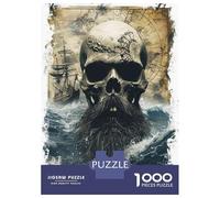 Rompecabezas para Adolescentes De 1000 Piezas Pirate Skull Wall Art Print Rompecabezas para Adultos Juguete Decoración De Pared Mejora La Memoria Regalos De Cumpleaños Y Únicos 70x50cm/1000pcs